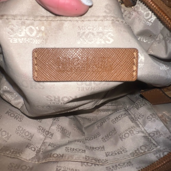 MICHAEL KORS… 3-Piece Purse Set… White, Gold, and Brown Leather…with MK Lock - Picture 4 of 13